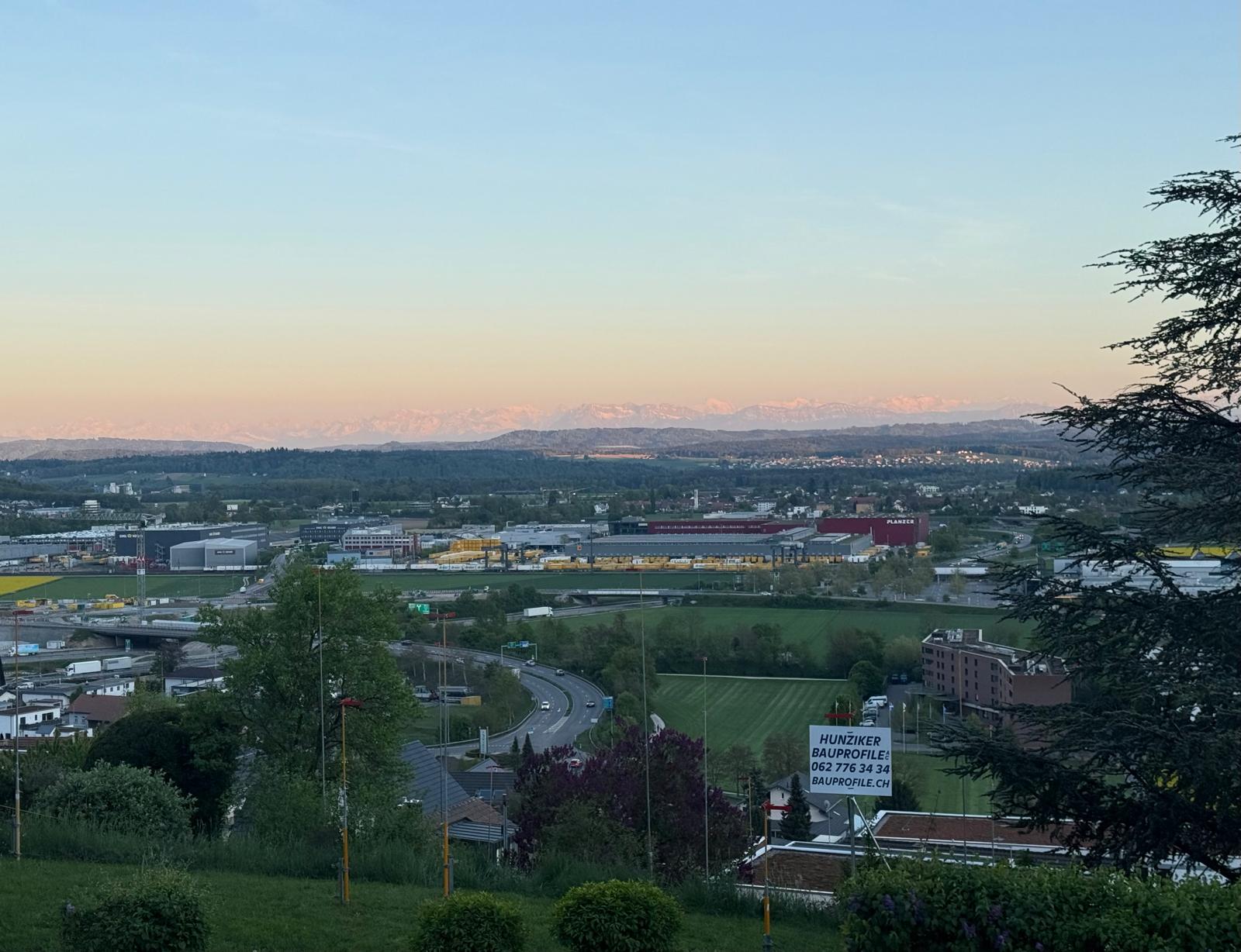 Ausblick in Egerkingen beim Projekt Reihenfamilienhäuser